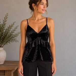 Shift black velvet babydoll Whimsigoth Dark Fairy  top med